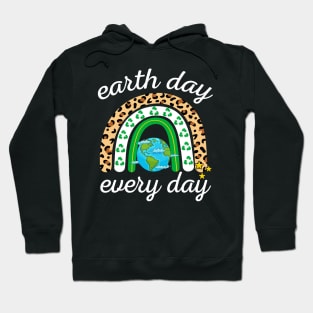 Earth Day Every Day Leopard Rainbow Hoodie